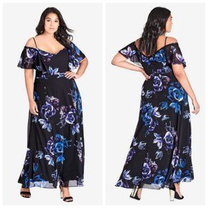 Plus 24/XXL City Chic Electric Rose Maxi Dress